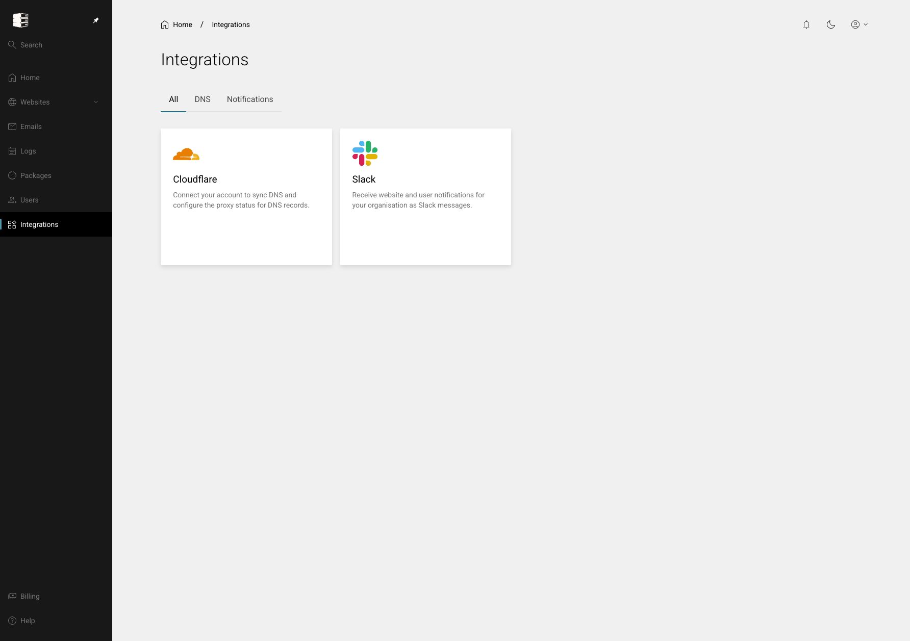 Enhance integrations page