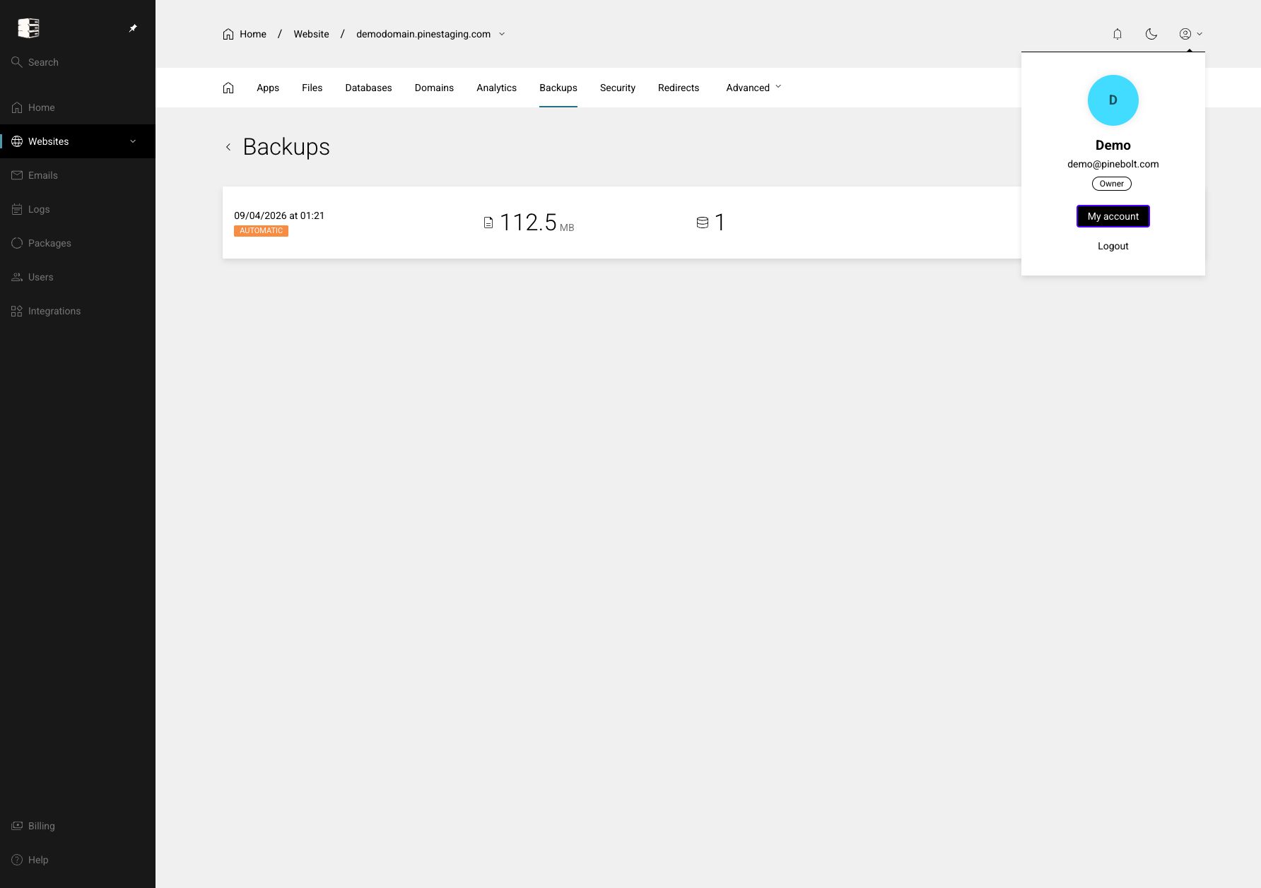 Enhance account menu with My account option