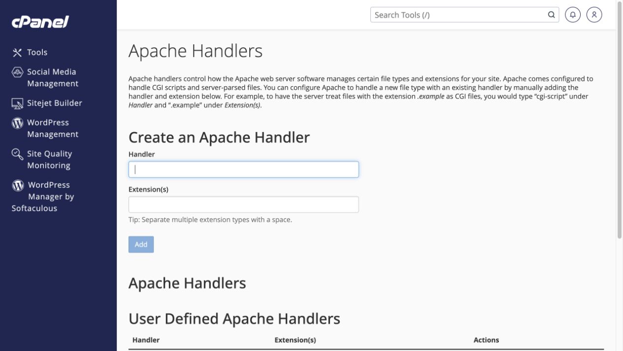 Apache Handlers controls processing and requires particular care.