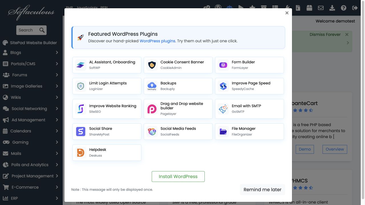 Choose an application before opening its individual installer.